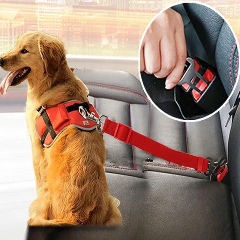 Comfy & Secure: Adjustable Dog Car Harness Seat Belt