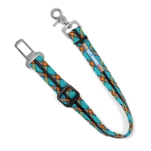 Dog Seat Belt - Blues/Greens