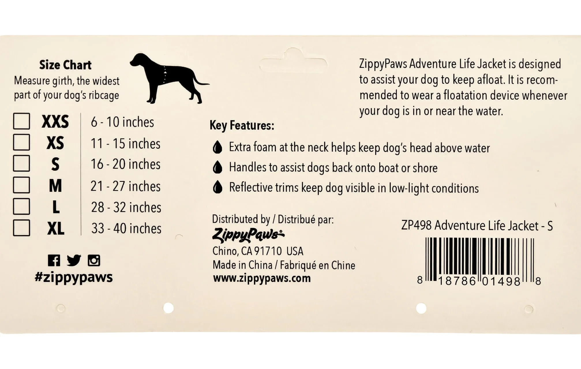 Zippy Paws Adventure Dog Life Jacket
